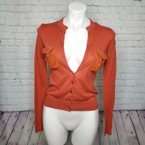 J.Crew Cardigan Cotton and Silk Burnt Orange Size XS